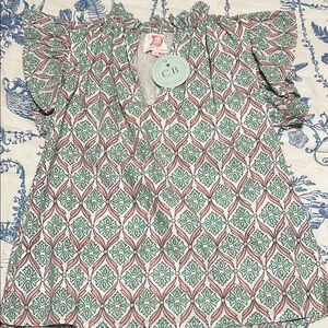 NWT Victoria Dunn ruffle sleeve XS top